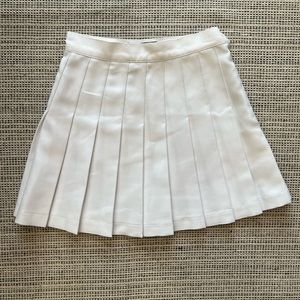 American Apparel white pleated mini tennis skirt